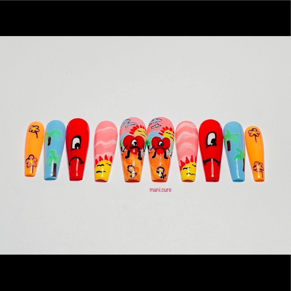 Un verano sin ti Press on Nails | Bad bunny nails |